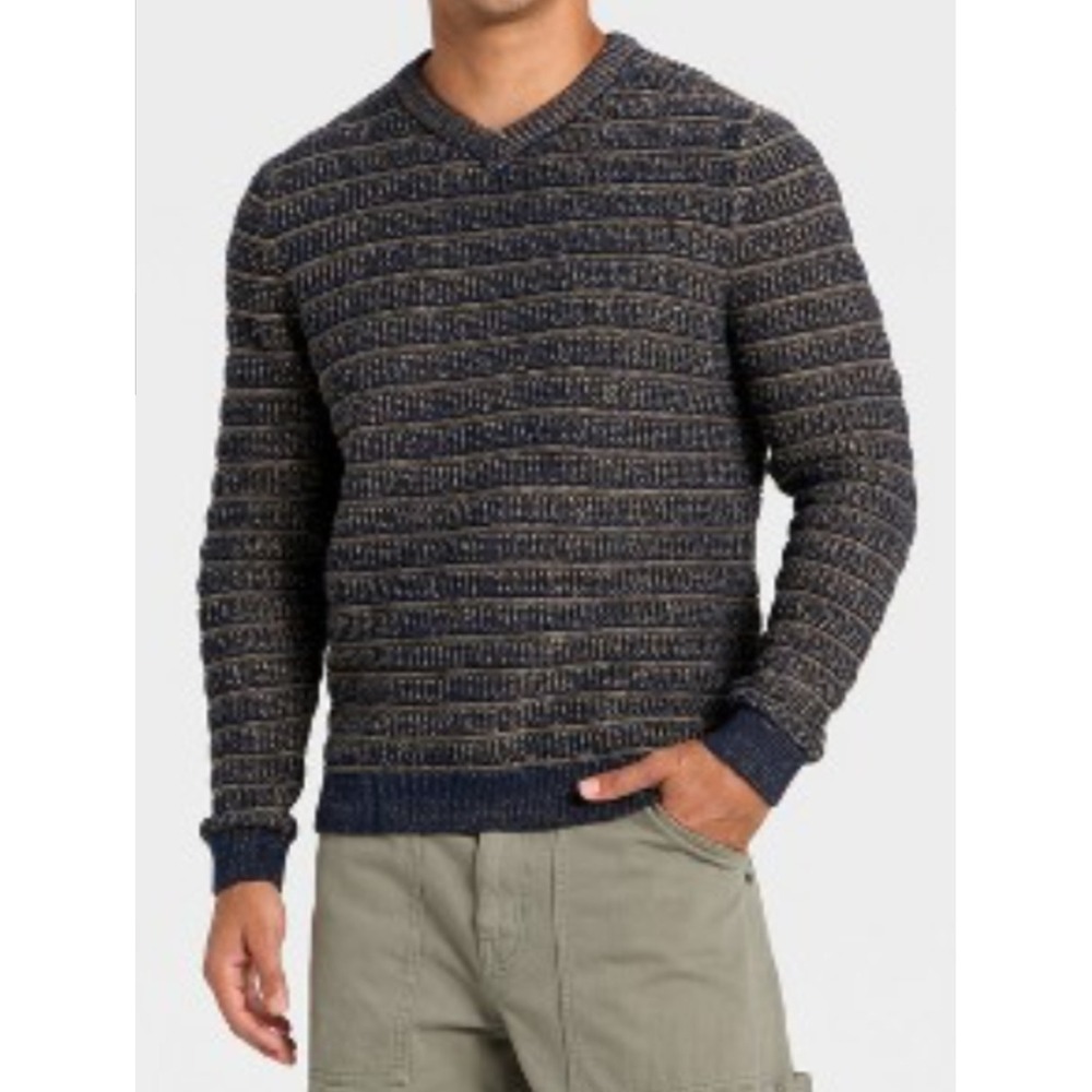 Men's V-Neck Sweater - Goodfellow & Co Navy Blue size M